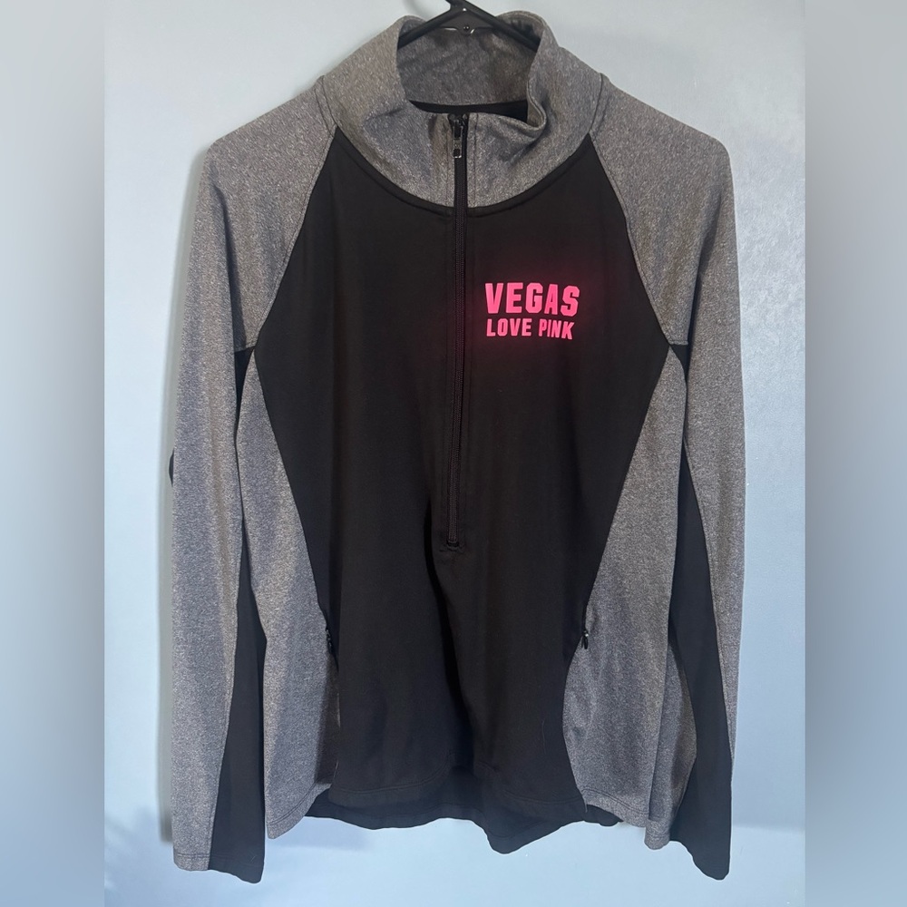 PINK Victoria's Secret Black and Gray Hoodie
